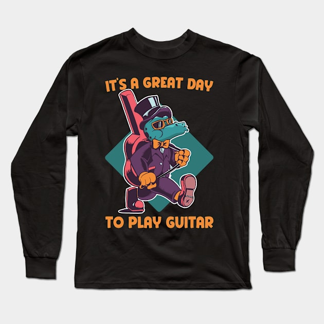 It's a great day to play guitar Long Sleeve T-Shirt by Emmi Fox Designs